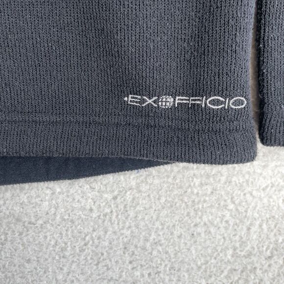 ExOfficio Alpental Sweater Mens Medium Black Pullover Fleece QuickDry Mock Neck - Picture 11 of 16